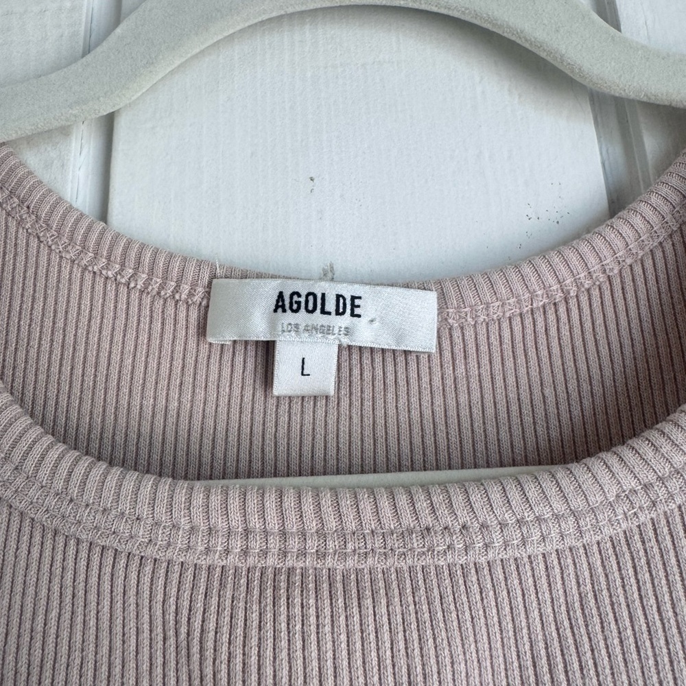 Agolde Beige Ribbed Tank Top - Picture 5 of 7